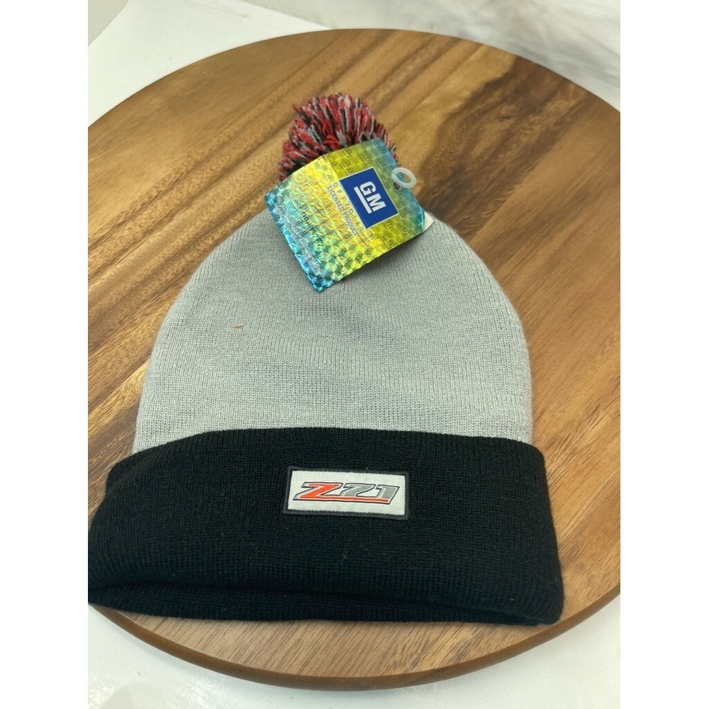 Z71 Chevy GM Beanie Hat Black Gray BEANIE HAT Pom‎ Pom LOGO New